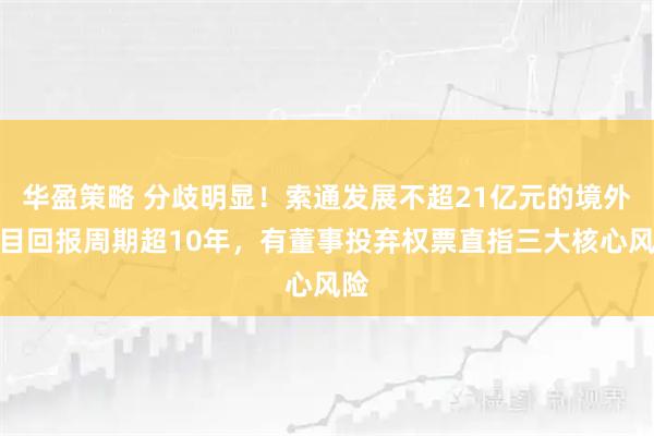 华盈策略 分歧明显！索通发展不超21亿元的境外项目回报周期超10年，有董事投弃权票直指三大核心风险