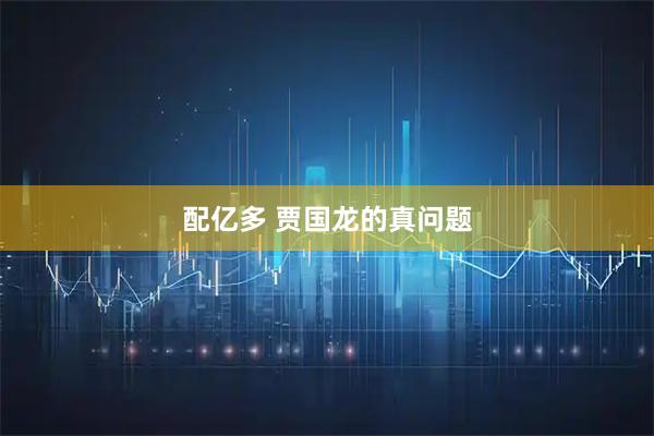 配亿多 贾国龙的真问题